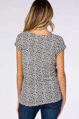 Cream Animal Print Boxy Maternity Top