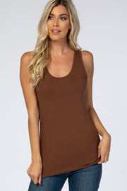 Brown Racerback Tank Top