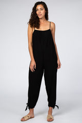 Black Tie Detail Relaxed Jumpsuit