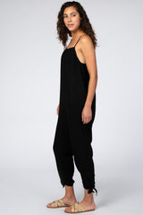 Black Tie Detail Relaxed Jumpsuit