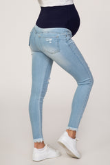 PinkBlush Light Wash Distressed Denim Maternity Jeans