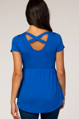 PinkBlush Blue Cross Back Top