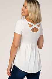 PinkBlush White Cross Back Maternity Top