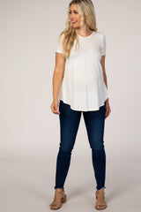 PinkBlush White Cross Back Maternity Top