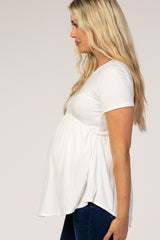 PinkBlush White Cross Back Maternity Top