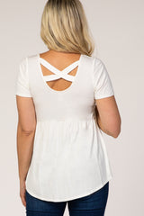 PinkBlush White Cross Back Maternity Top