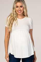 PinkBlush White Cross Back Maternity Top