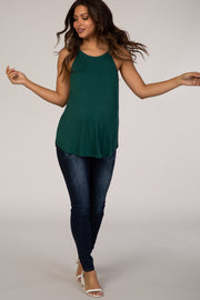 Green Rounded Halter Neck Maternity Top