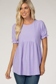 Lavender Swiss Dot Babydoll Blouse