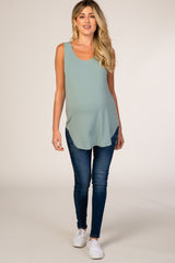 Emerald Green Sleeveless Maternity Top