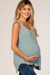 Emerald Green Sleeveless Maternity Top