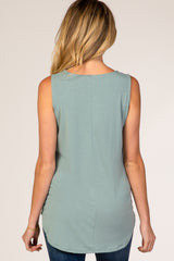 Emerald Green Sleeveless Maternity Top