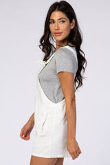 Ivory Adjustable Strap Short Overalls