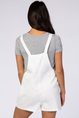 Ivory Adjustable Strap Short Overalls