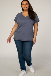 Navy V-Neck Plus Tee