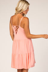 Coral Tiered Tank Dress