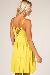 Lime Yellow Tiered Tank Dress