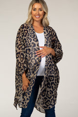 Mocha Animal Print Maternity Cover Up