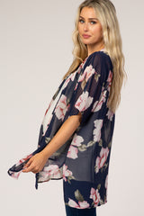 Navy Floral Maternity Cover Up