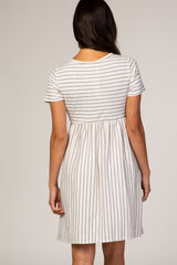 White Striped Babydoll Dress