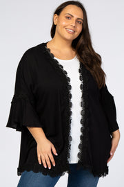 Black Crochet Lace Trim Plus Cover Up