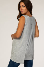 PinkBlush Grey Overlay Maternity/Nursing Tank