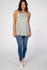 PinkBlush Grey Overlay Nursing Tank