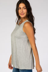 PinkBlush Grey Overlay Nursing Tank