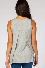 PinkBlush Grey Overlay Nursing Tank