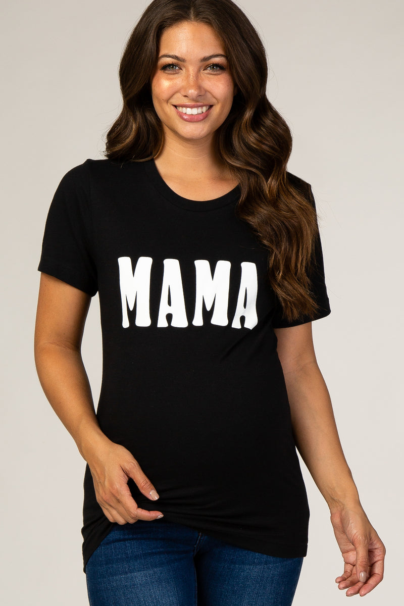 Black Screen Print Mama Maternity Tee– PinkBlush