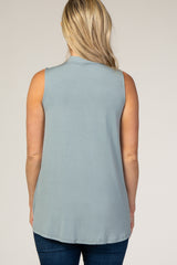 Dusty Green Mock Neck Maternity Tank Top