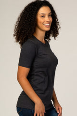 Charcoal Crew Neck Short Sleeve Top