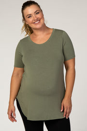 Olive Basic Plus Maternity Tee