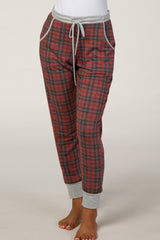 Red Charcoal Plaid Sleep Joggers