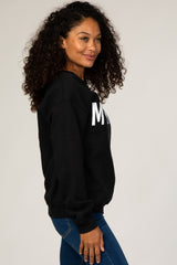 Black Screen Print Mama Pullover Sweatshirt