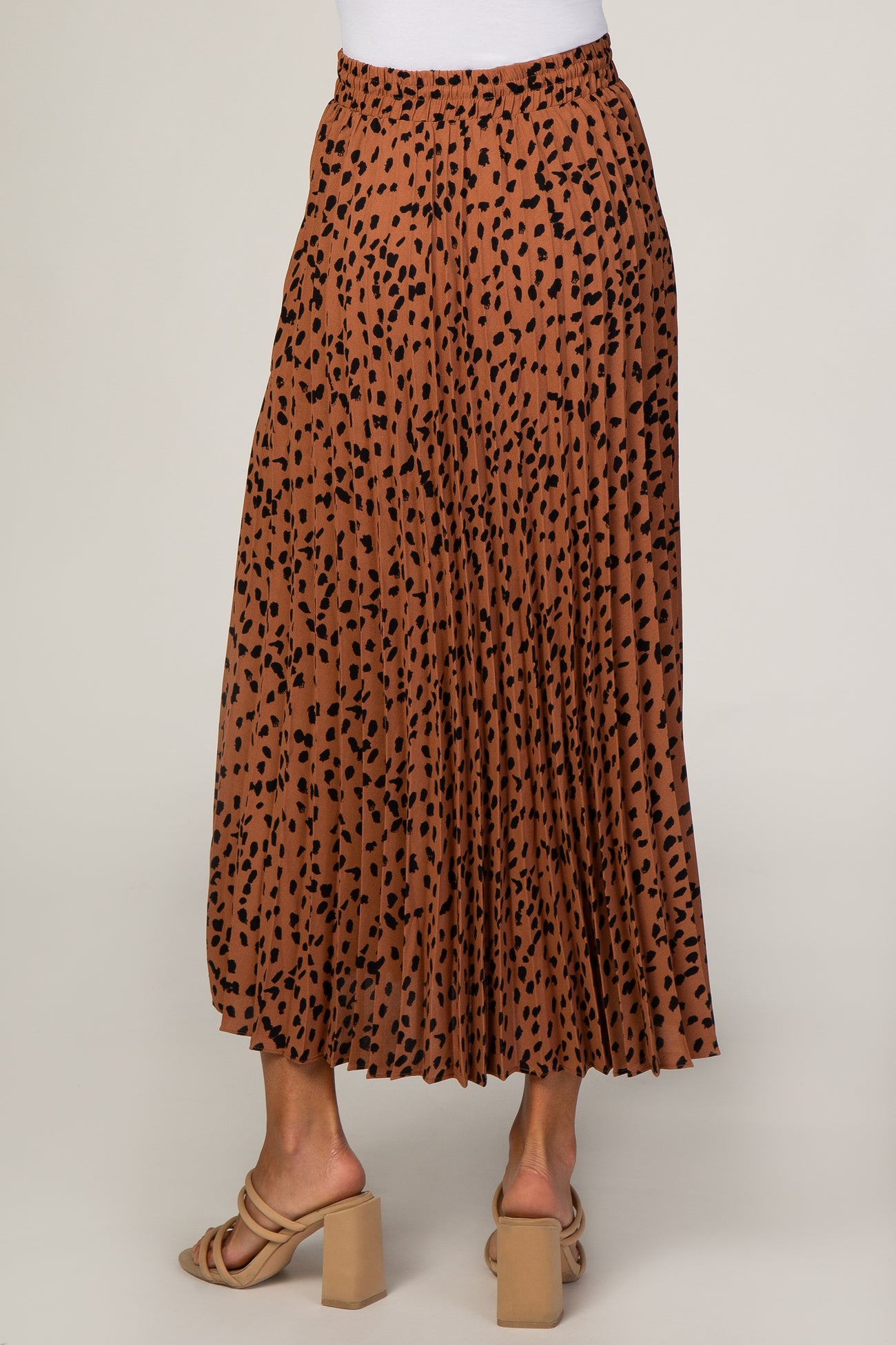 Rust Pleated Animal Print Maxi Skirt – PinkBlush