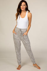 Heathered Grey Soft Maternity Jogger Pants