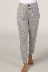 Heathered Grey Soft Maternity Jogger Pants