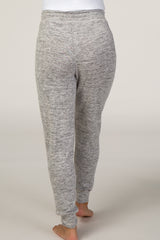 Heathered Grey Soft Maternity Jogger Pants