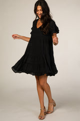 Black Tiered Babydoll Dress