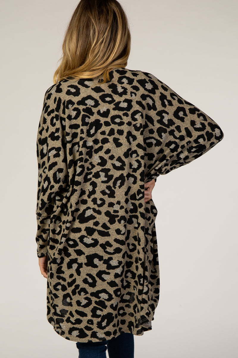 Mocha Animal Print Maternity Cardigan– PinkBlush