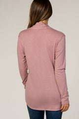 Mauve Draped Wrap Maternity/Nursing Top