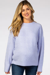 Lavender Soft Brushed Ribbed Maternity Sweater