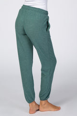 Green Soft Brushed Drawstring Lounge Pants