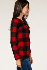 Red Checkered Layered Nursing Top