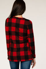 Red Checkered Layered Nursing Top