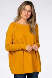 Yellow Soft Knit Boatneck Dolman Sweater