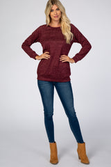 Burgundy Soft Knit Long Sleeve Top