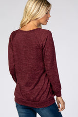 Burgundy Soft Knit Long Sleeve Top