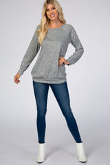 Grey Soft Knit Long Sleeve Top